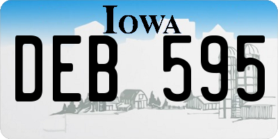 IA license plate DEB595