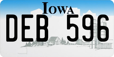 IA license plate DEB596