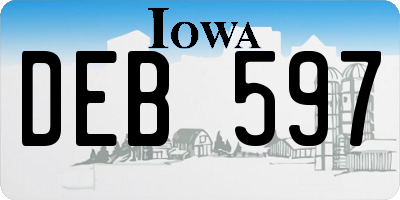 IA license plate DEB597