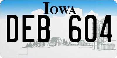 IA license plate DEB604