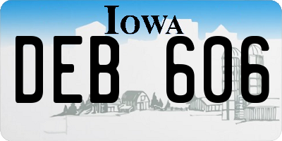 IA license plate DEB606