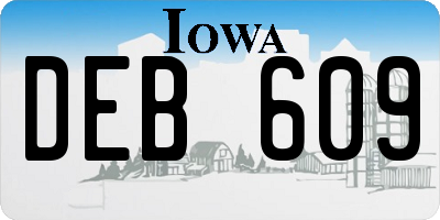 IA license plate DEB609