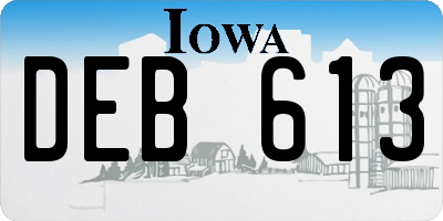 IA license plate DEB613