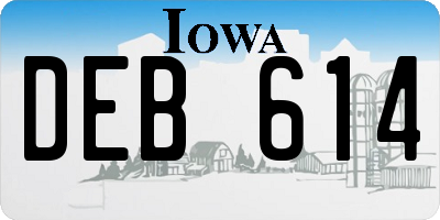 IA license plate DEB614