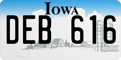 IA license plate DEB616