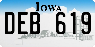 IA license plate DEB619