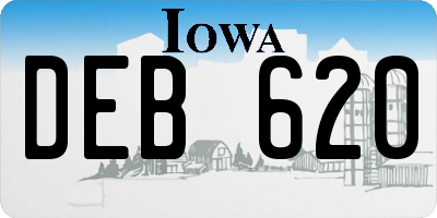 IA license plate DEB620