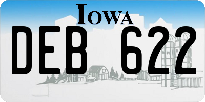 IA license plate DEB622
