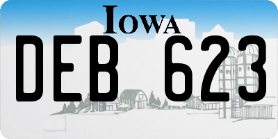 IA license plate DEB623