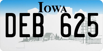 IA license plate DEB625