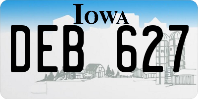 IA license plate DEB627
