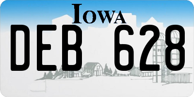 IA license plate DEB628