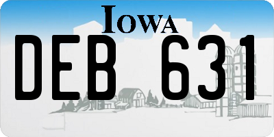 IA license plate DEB631