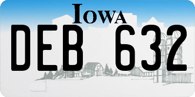 IA license plate DEB632