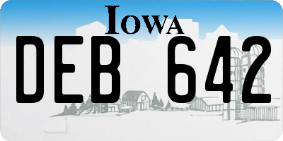 IA license plate DEB642