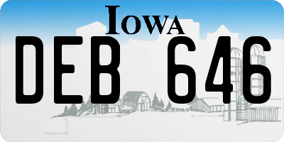 IA license plate DEB646