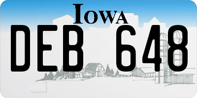 IA license plate DEB648