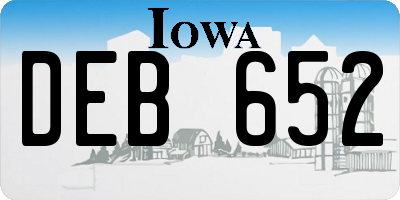 IA license plate DEB652