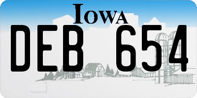 IA license plate DEB654