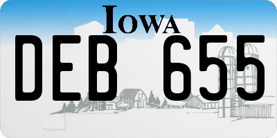 IA license plate DEB655