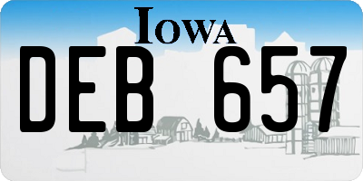 IA license plate DEB657