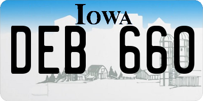 IA license plate DEB660