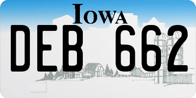 IA license plate DEB662