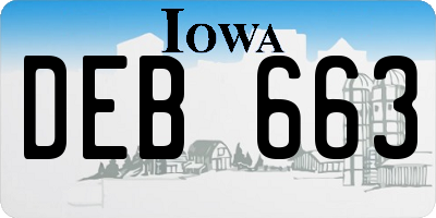 IA license plate DEB663
