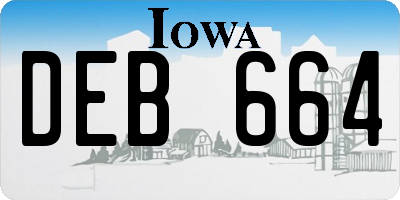 IA license plate DEB664