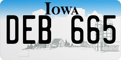 IA license plate DEB665