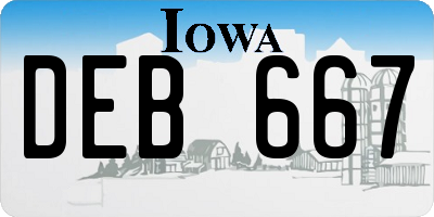 IA license plate DEB667