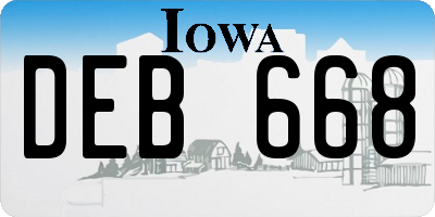 IA license plate DEB668