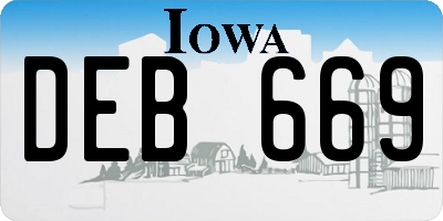 IA license plate DEB669