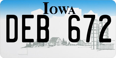 IA license plate DEB672