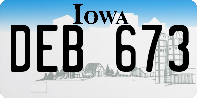 IA license plate DEB673