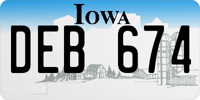 IA license plate DEB674