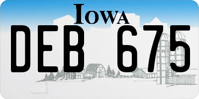 IA license plate DEB675