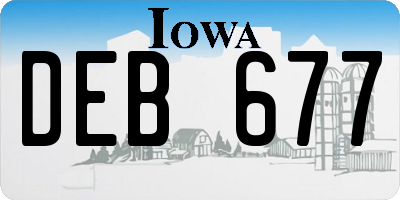 IA license plate DEB677