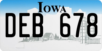 IA license plate DEB678