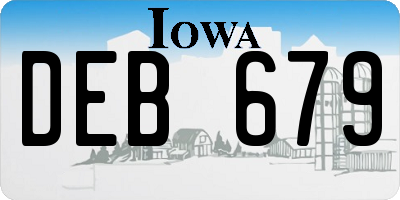 IA license plate DEB679