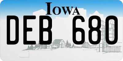 IA license plate DEB680