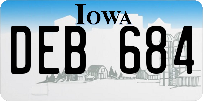 IA license plate DEB684