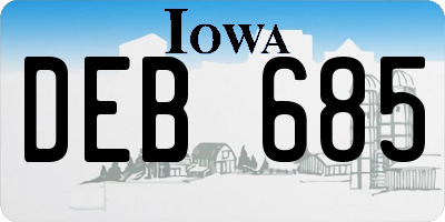 IA license plate DEB685