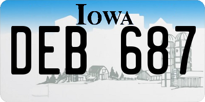 IA license plate DEB687