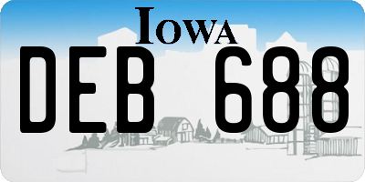 IA license plate DEB688