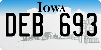 IA license plate DEB693