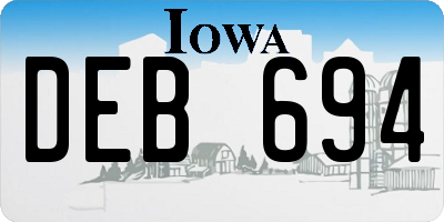 IA license plate DEB694