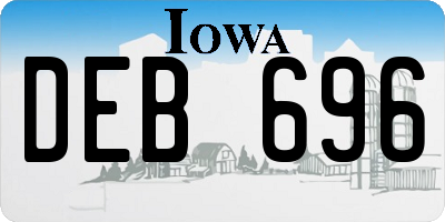 IA license plate DEB696