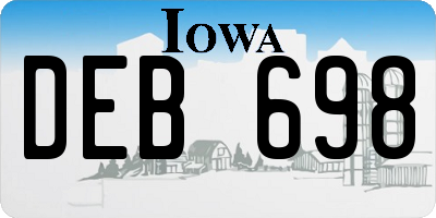 IA license plate DEB698