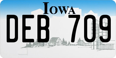 IA license plate DEB709